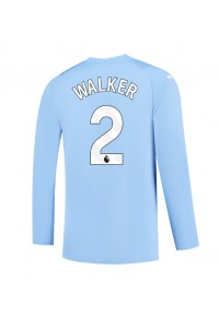 Manchester City Kyle Walker #2 Jalkapallovaatteet Kotipaita 2023-24 Pitkähihainen